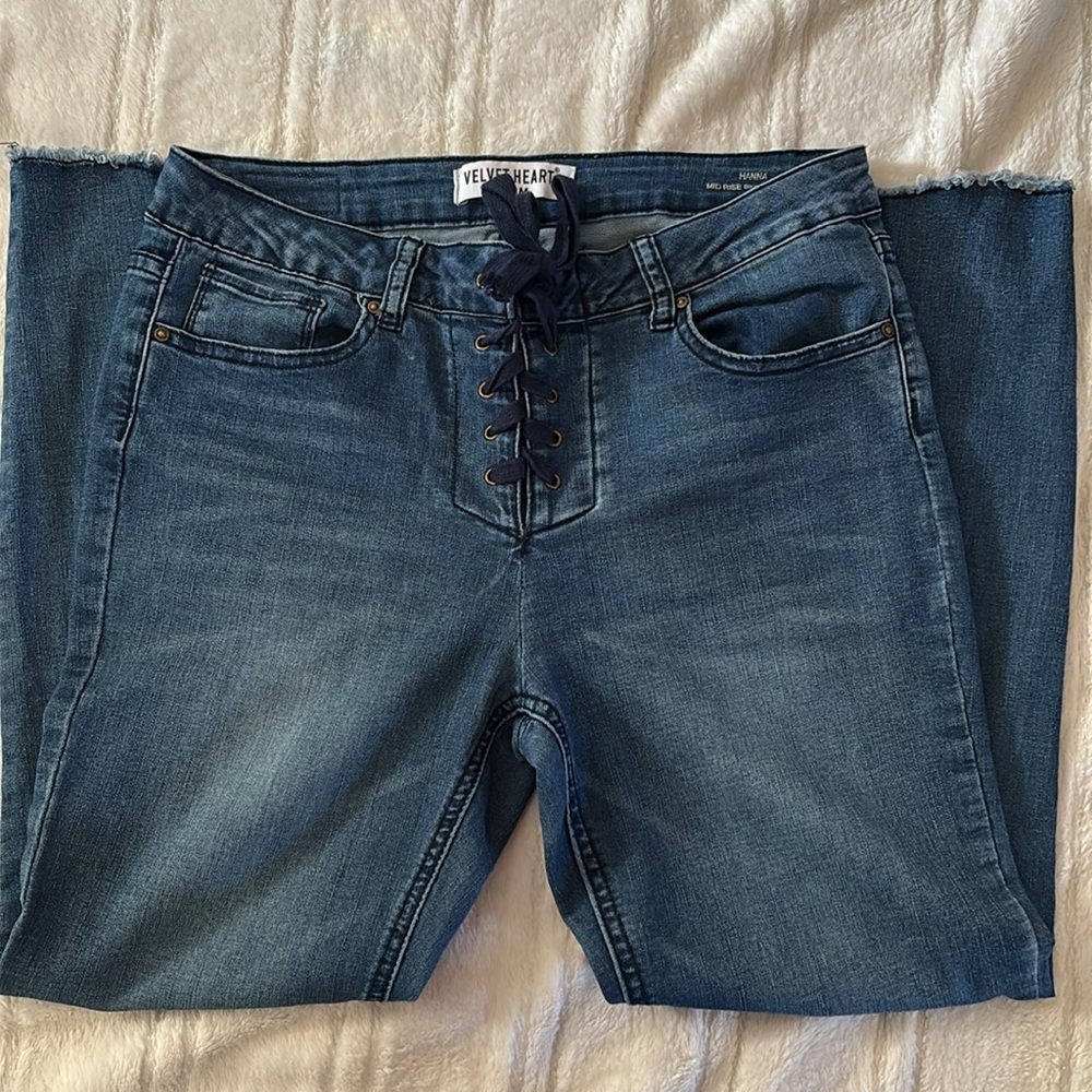 Velvet Heart Denim Hanna Mid Rise Skinny Crop